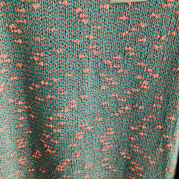 NWT L Francesca's Boutique Mint /Pink Knit Sweater - Picture 3 of 8